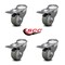 Service Caster 3 Inch Gray Polyurethane Swivel Bolt Hole Caster Set with Total Lock Brake SCC SCC-BHTTL20S314-PPUB-4 - alternate 4